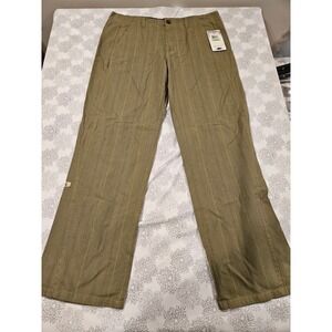 2006 Oakley Atlantic Pants Khaki‎ Striped Straight Leg Casual Pants NWT 34x32